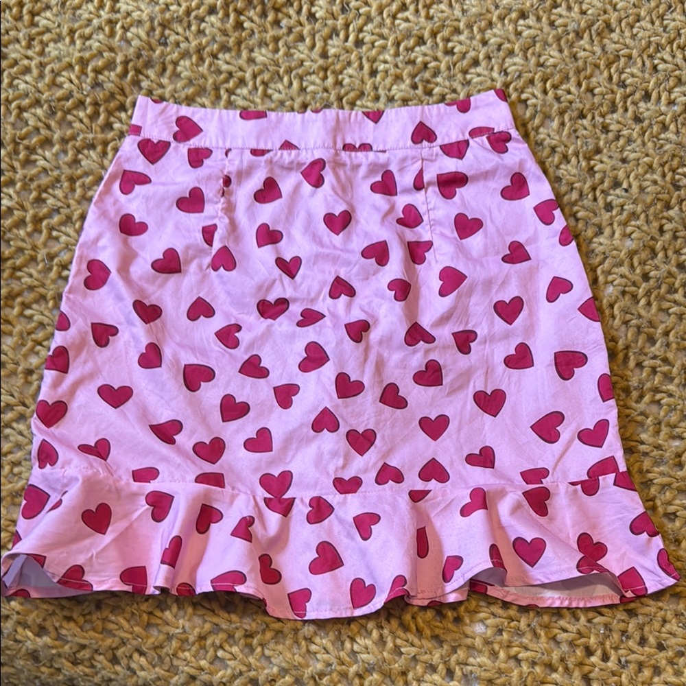 Pink Heart Patterned Skirt